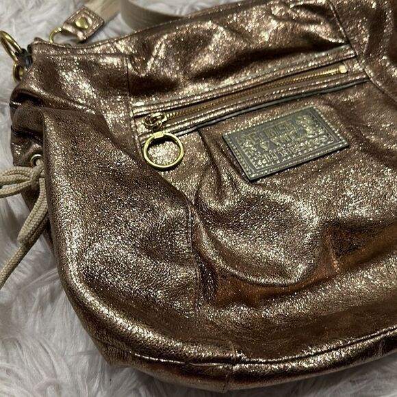 Coach Poppy Jazzy Metallic Gold 2 Way Crossbody And Shoulder Bag - Picture 2 of 16